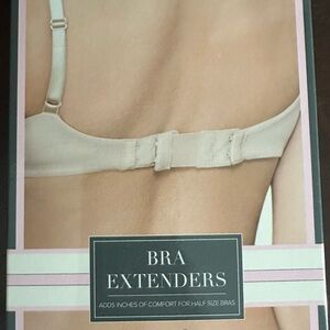 NWT Box of 3-Hook Bra Extenders; 6 Total (2 each of white black nude)